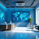 Een foto van een kantoor waar bedrijfsinformatie ligt